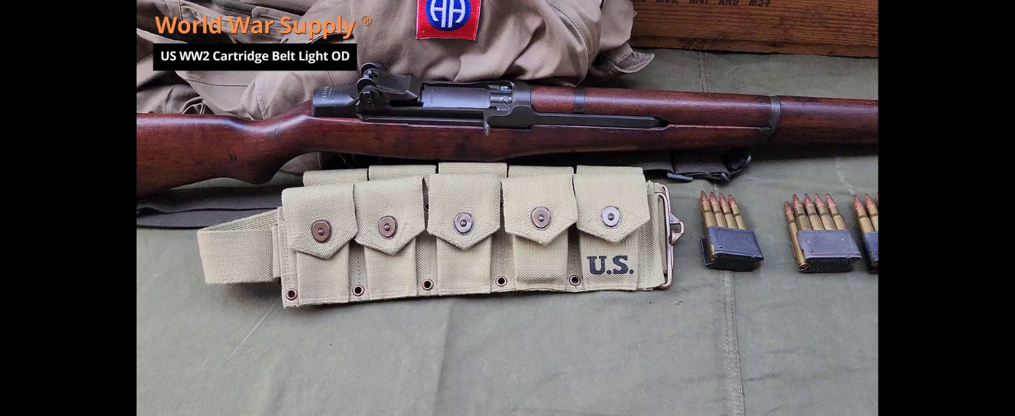 Amazon.com: US M1 Garand M1923 Cartridge Belt Lt. OD 1943 will fit